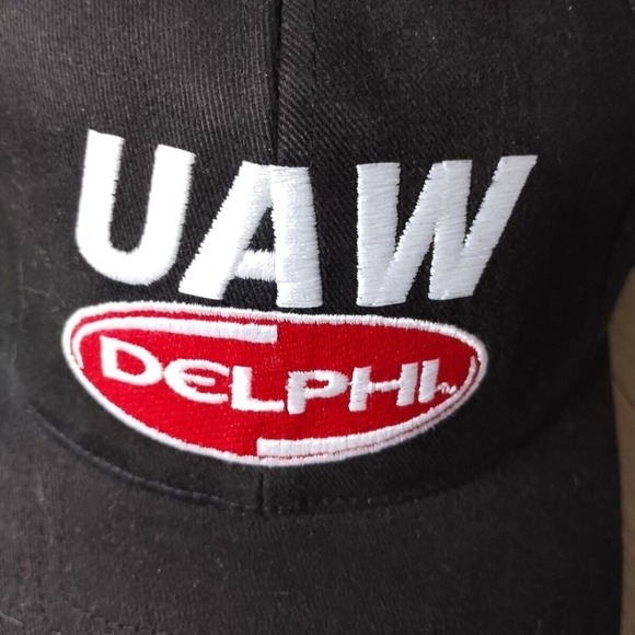 Vintage UAW Delphi Racing Hat Baseball Cap Hendricks Motorsports Black Red OSFA - Picture 3 of 11